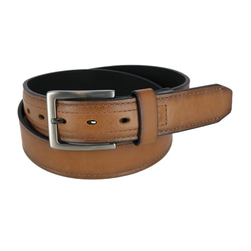Dickies Men's Reinforced Leather 1 1/2 Inch Work Belt, Large, Brown