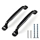 FunChaos 12 Stück Schwarz Küchengriffe, Möbelgriffe Aluminiumlegierung, Schrank Griff Mit 2 Größen Schrauben, Schubladenschrank Griff für Küche, Schlafzimmer, Badmöbel, Büro (128mm)