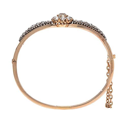 Dazzle Touch 5.00 Ct Antique Victorian Round Cut Diamond Bangle Bracelet In 14K Yellow Gold Plated (14K Rose Gold Plated) #TOP2