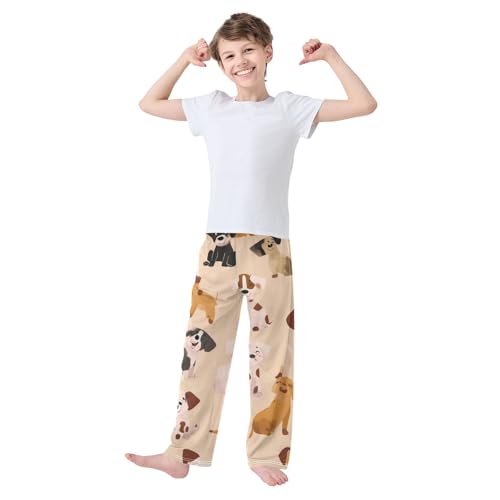 ZZXXB Dalmatian Dog Dachshund Boys Long Pants Soft Trousers Elastic Waist Kids Lounge Bottoms with Pockets S-XL3