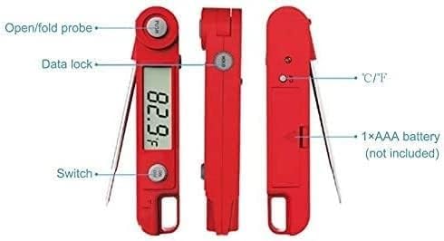 Digital Probe Thermometer Foldable Food BBQ Meat Oven Folding Kitchen