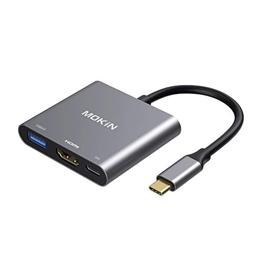 USB C to HDMI Multiport Adapter, Type-C Hub Thunderbolt 3 to HDMI 4K Output USB 3.0 Port and USB-C Charging Port, USB-C Digital AV Multiport Adapter for MacBook, MacBook Pro/air, Galaxy S8/S9