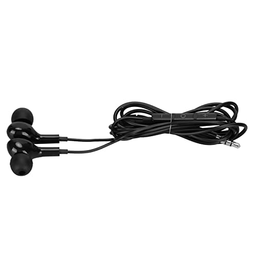 Tomantery Auriculares Auriculares con Cable con Reducción de Ruido Teléfonos, con Control Remoto y Tecnología a Prueba de Sudor, para Amantes de la Música y Viajeros (Negro)