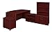 Regency Legacy 71 in. Hi-Low Bow Front L Desk with Open Hutch and Single Mobile Pedestal- Mahogany