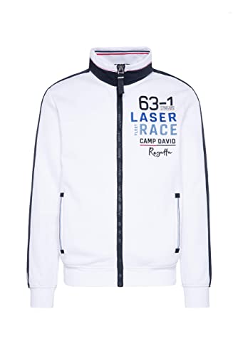 Camp David Herren Sweatjacke mit Rücken-Artwork Opticwhite XL
