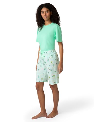 Image of HUE Women's Summer Vacation Pajama Separates, Soft, Whimsical Print Pjs with Tropical Beach Themes, Flip Flops, Cocktails