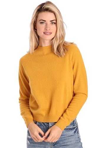 Image of Minnie Rose Womens Long Sleeve Shrunken Crew Cashmere Sweater