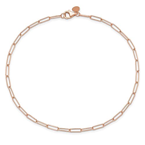 10" 14K Rose Gold Polished Fancy Link Anklet #TOP3