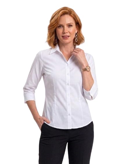 Women’s Viscose Rayon Formal Shirt | Stylish 3/4 Sleeve Office Wear Shirt for Women-picture-27