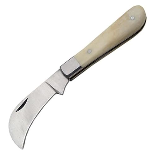 SZCO 3" Pruning Knife – Small Folding Pocket Knife for Men and Women with Stainless Steel Blade & Bone Handle – Traditional Garden EDC Knife for Grafting, Landscaping & Outdoor Use