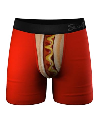 Shinesty Ball Hammock Boxer Brief - Pouch Underwear For Men - Flyless - X-Large, Hot Dog