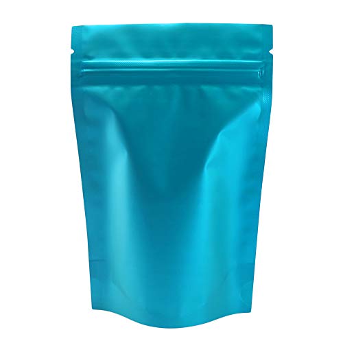 QQ Studio 100PCS Matte Double-Sided Colored Stand-Up Resealable QuickQlick™ Bags (16x22cm (6.3x8.6"), Blue)