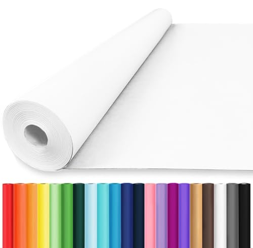 Vanhench 48x1500 (125) White Bulletin Board Paper Wrapping Paper Art Kraft Paper for Easel Painting Drawing Sketching Chart Poster Floor Covering Crafts Gift Wrap 80GSM 55LB