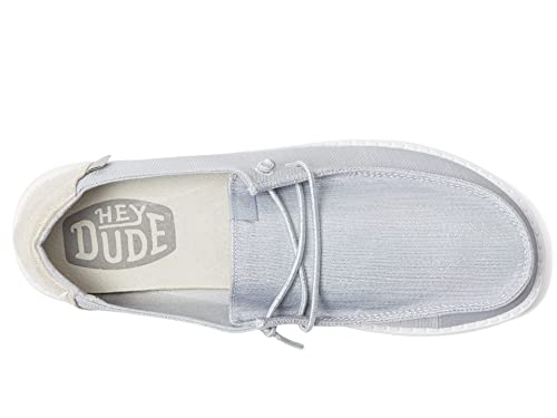 Image of HEYDUDE Women's Wendy Glitter Smoke Quartz Size 5 | Women's Shoes | Women's Slip On Shoes | Comfortable & Light-Weight