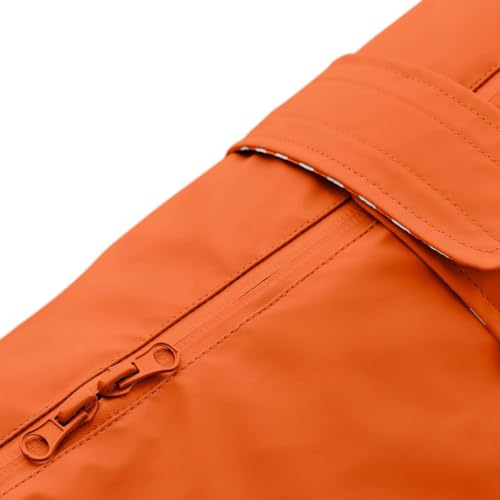 Hunter Hunde-Regenmantel Milford, Farbe: orange, ergonomische Passform für optimalen Schutz, individuell verstellbar, Reißverschluss für Geschirrträger, pflegeleicht & waschbar bei 30 °C, Größe: 40
