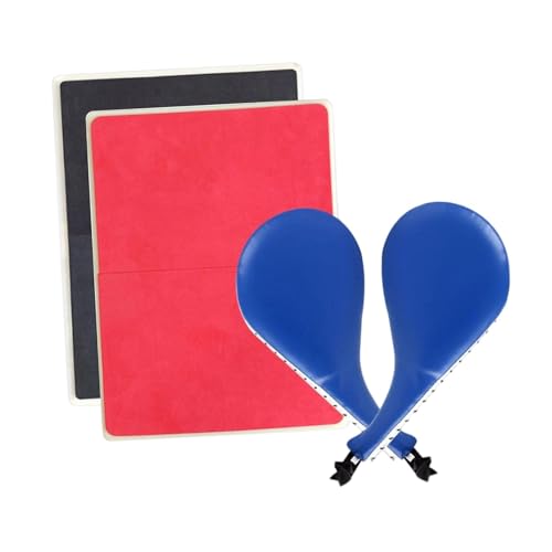 Yiju 4Pcs Taekwondo Training Set Kick Pads Kicking Rebreakable Taekwondo Breaking Boards for Sparring Sanda Birthday Gift, Blue Red Black