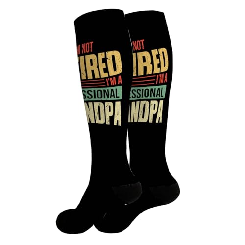 I'm Not Retired I'm A Professional Grandads Saying Girls Knee High Socks Fashion Sock2