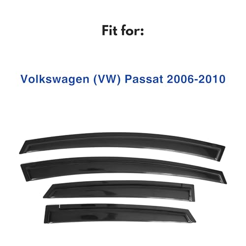 Image of IG Window Visors Fit for 2006-2010 Volkswagen Passat, Out-Channel Rain Guards Vent Wind Deflectors 4PC, Car Accessories for 06-10 VW Passat