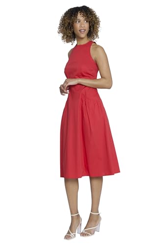Image of Maggy London Women's Cotton Sleeveless Jewel Neck Dress for Women | Versatile Summer Dresses for Women