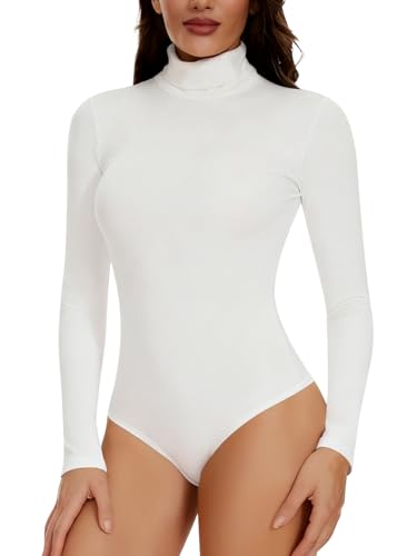 Joyshaper Damen Body Langarm Elegant Bodysuit Stehkragen Oberteil...