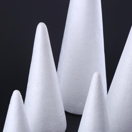 Conos de poliespán blancos de alta densidad para manualidades infantiles, pack de 20 piezas 5