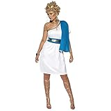 Incluye Disfraz de belleza romana, con vestido, toga, cinturón y accesorio para la cabeza