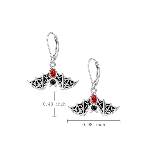 Bat Earrings Halloween Earrings for Women Sterling Silver Black Bat Earring Dangle Gothic Spooky Cute Halloween Jewelry2