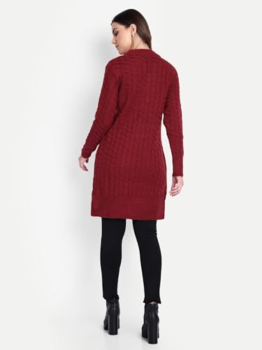 Image of HAUTEMODA Women's Wool Banded Collar Cardigan