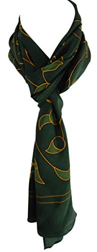 100% Silk Green Scarf brand. Premium Quality. Luxurious, Elegant, Understated. Perfect as upscale Christmas Holiday Gift/Present. St. Saint Patricks2