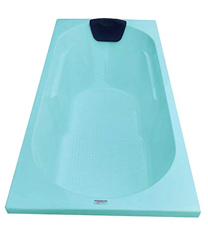 Image of MADONNA Divine Acrylic 5.5 Feet Rectangular Freestanding Bathtub with Front Panel - Cyan Blue