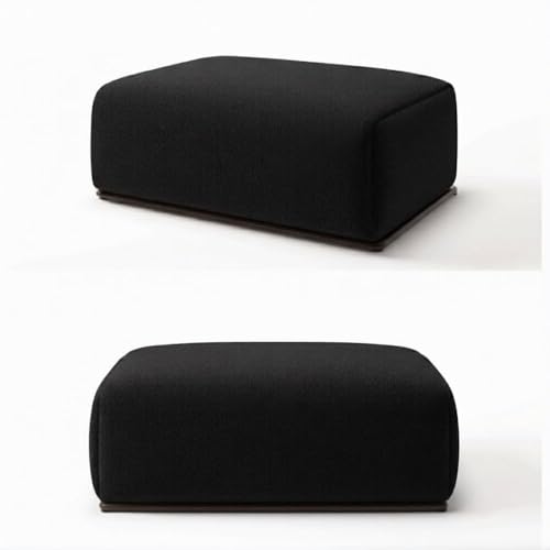 Image of Stylish Sofa Chesterfield Design with Stylish Wooden Legs Bouncy Teddy Fabric Sofa for Bedroom, Living Room, Dining Room & Hallway-(3+1+Puffy Black).