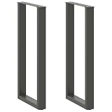 vidaXL Gambe per tavolo da bar a forma di U 2 pz Antracite 50x(100-101) cm Acciaio