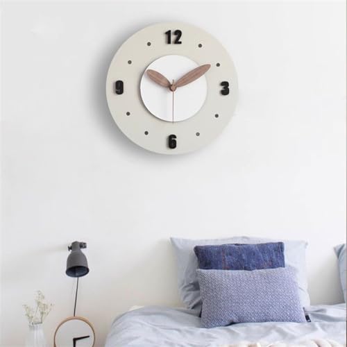 Horloge murale de salon grand format crème au design suspendu moderne - 8