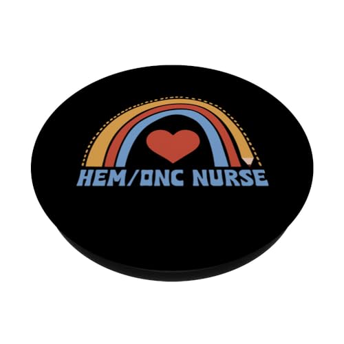 Beautiful Hem/Onc Nurse Boho Rainbow Apparel Hem Onc Nurses PopSockets Swappable PopGrip, Black - Image 2