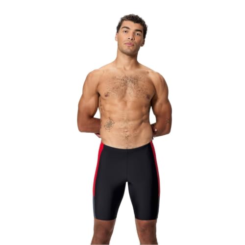 Maillot de bain pour homme Speedo anthracite et rouge pour la natation