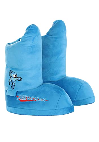 Adult Mega Man Costume Slippers - Video Game Themed Plushie Slippers
