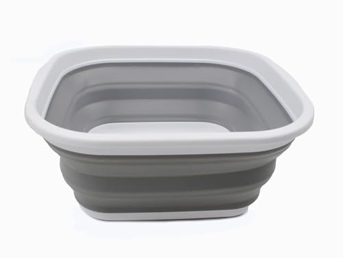 SAMMART zusammenklappbare Wanne (Weiß/Grau, 5.5L Wanne)