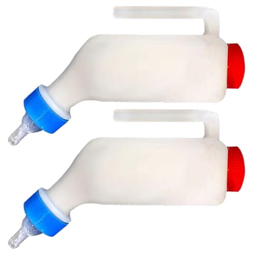 ヤギ用ミルクボトル - 子羊用哺乳ボトル 2本セット,ペット繁殖用アクセサリー 目盛付き 取っ手付き ヤギ・牛・羊・子犬対応