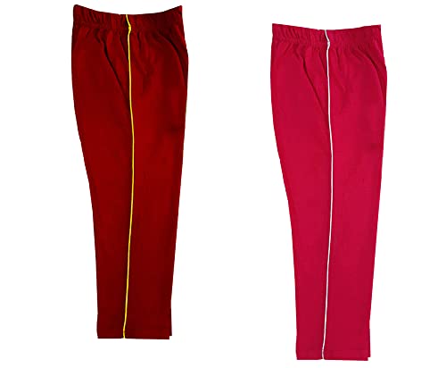 Image of indi weaves Girls Cotton Solid Capri 3 /4th Leggings (Pack of 2)