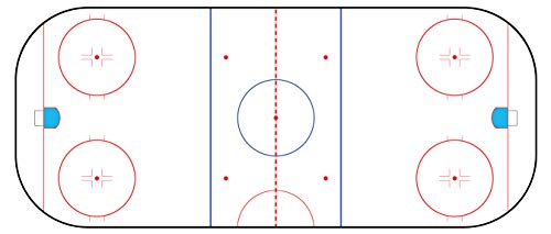 Hockey Coaching Dry Erase Board, Large 15 x 32 in, 38 x 81 cm, Ice Hockey Whiteboard Diagram, Stain Proof Dry Erase Hockey White Board Surface, and Restickable Adhesive Backing