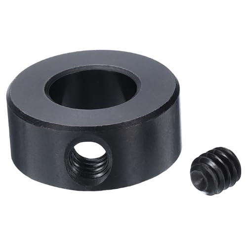 QUARKZMAN 4 Stück Stellringe 1/2 Bohrung 1 AD 7/16 Breite Wellensicherungsring Tiefenanschlagringe für Rad Schubkarre Axle Getriebe Montagen CNC Maschine Werkzeuge Industrie, Schwarz