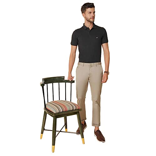 Image of blackberrys Solid Cotton Stretch Slim Fit Mens Trousers
