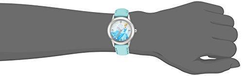 Disney Girl's 'Cinderella' Quartz Stainless Steel and Leather Watch, Color:Blue (Model: W002937)2