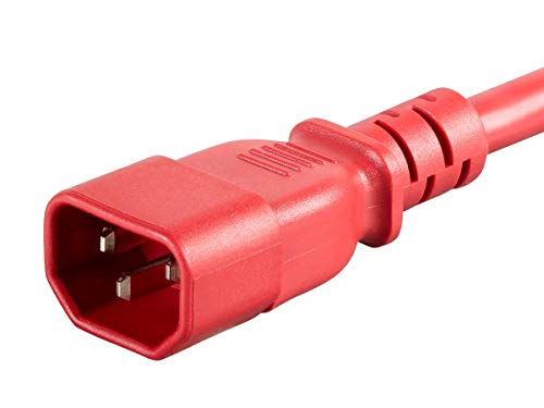 Câble d'alimentation robuste C14 à C15 Monoprice rouge de 1,8 m - 5