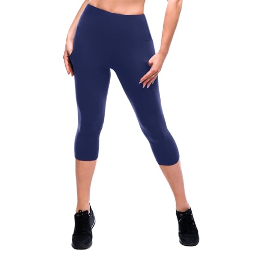Image of SINOPHANT High Waisted Leggings with Pockets Women, Full Length Capri Buttery Soft Stretchy Yoga Pants