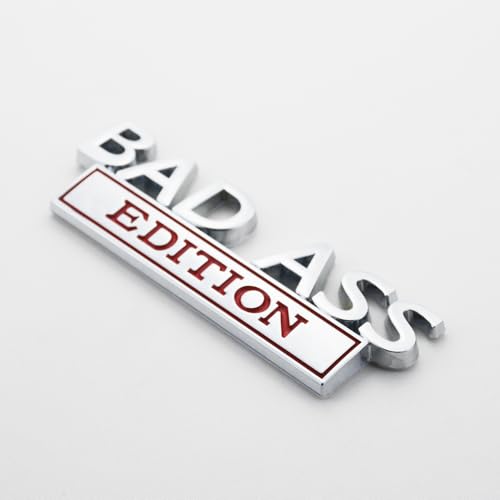 Image of 2Pc Bad Ass Edition Emblem 3D Badge Stickers with Double Tape for Cars, Trucks, Motorcycles, Boats (Chrome Red)