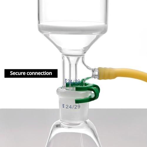 Image of QWORK Buchner Funnel Filtering Kit - Borosilicate Glass, 250ml Funnel & 1000ml Filter Bottle - 24 /29 Joint for Lab Research, Chemical Applications - Lab Vacuum Filtration Apparatus