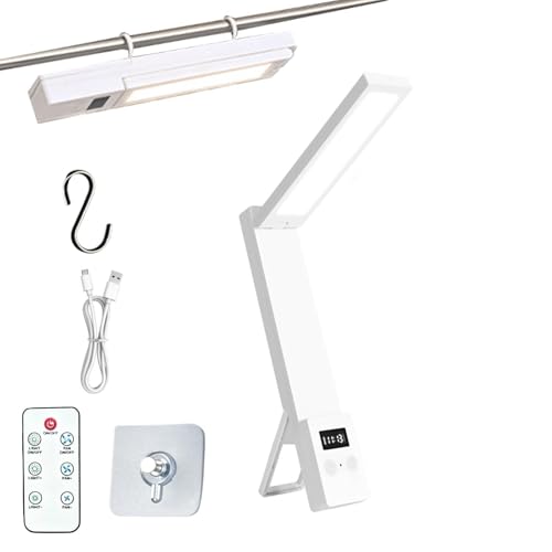 Genérico Lámpara de escritorio,Iluminación plegable recargable con control remoto | Luces Escritorio Regulables 3 Niveles Brillo Oficina,Para Mesa Estudio, Lectura, Oficina, Hogar, Mesita Noche