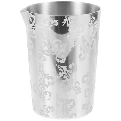 WOFASHPURET Coctelera Mezcladora de Acero Inoxidable 304 Diseño Tallado, Vaso Agitador para Barra de Bar, Utensilio para Mezclar Cócteles y Bebidas, Adecuado para Bartenders y Uso Doméstico