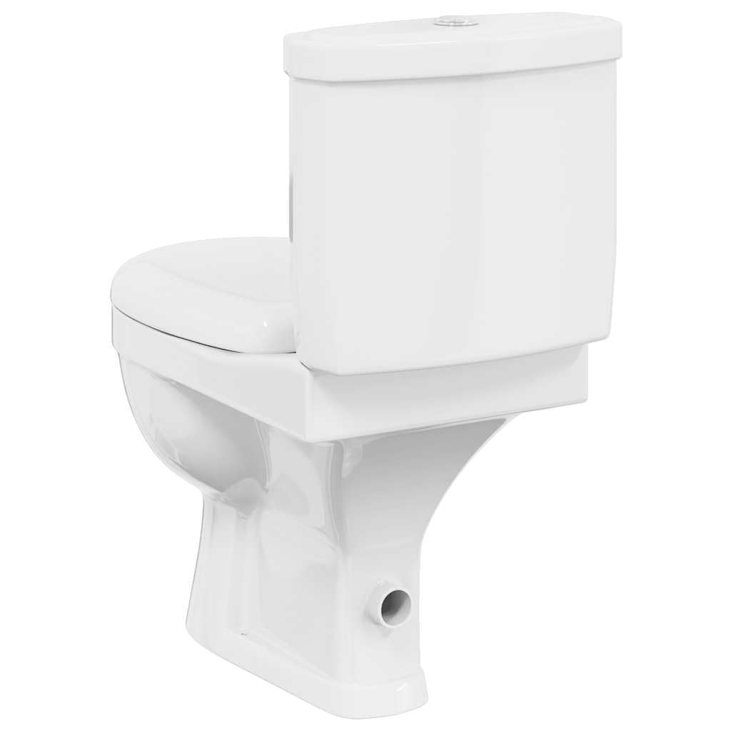 vidaXL Toilette con Cisterna Bianca Gabinetto Bagno Sciacquone Vaso WC Scarico
